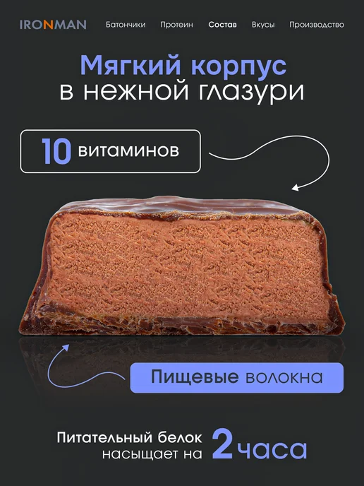 Протеиновые батончики набор Tri Protein Bar 24 шт 4 вкуса, 24 шт, фото 3