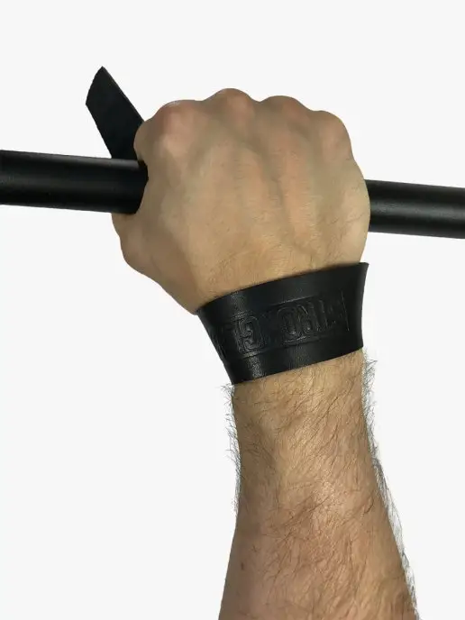 Stronglab Лямки спортивные для тяги из натуральной кожи, черный, фото 4