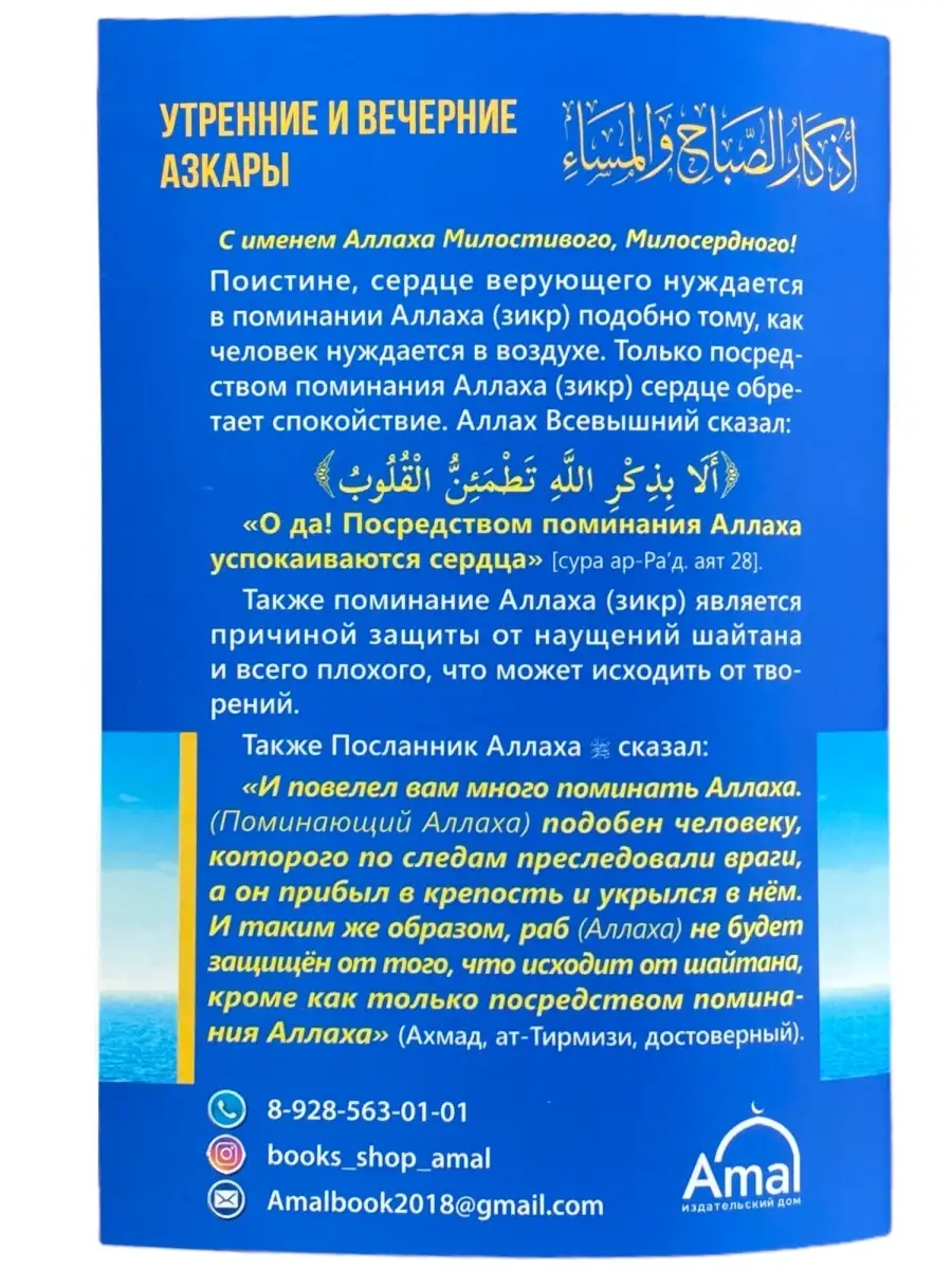 Утренние и вечерние азкары. Совершаемые утром и вечером ЧИТАЙ-УММА 47558208  купить за 251 ₽ в интернет-магазине Wildberries