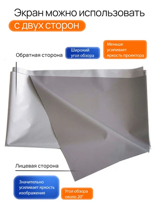 GVD Экран для проектора настенный светоотражающий 100", вариант, фото 4
