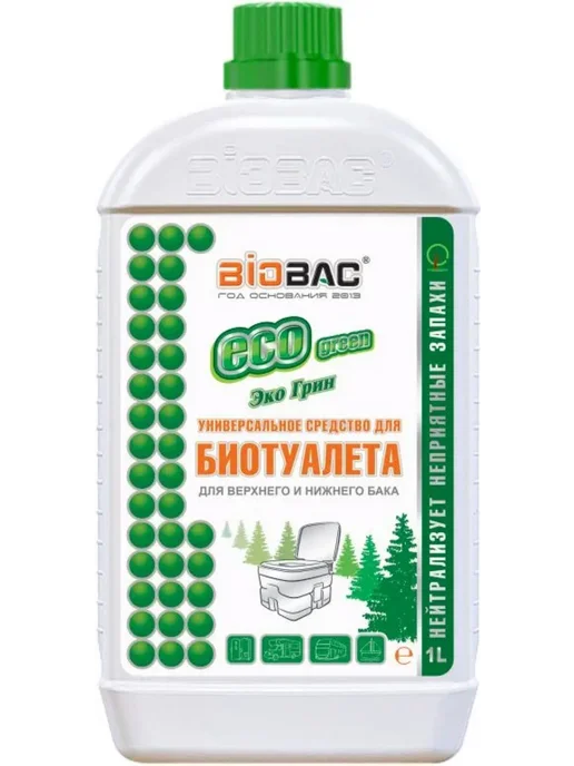BIOBAC Жидкость для биотуалета нижнего и верхнего бачка, 1 л