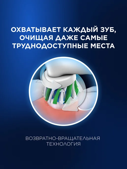 Oral-B Электрическая зубная щетка Pro 3 3500 CrossAction + футляр, белый, фото 4