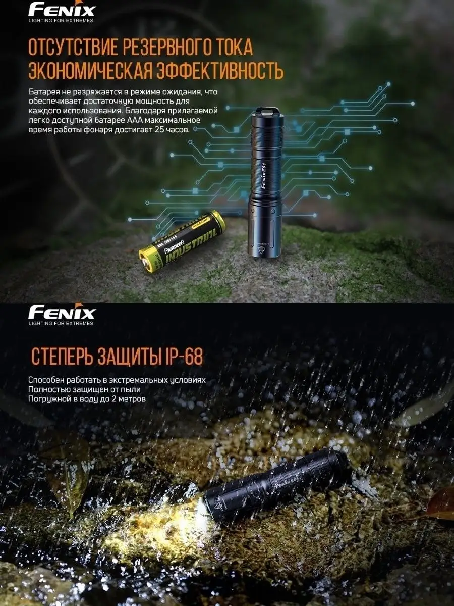 Фонарь брелок ручной E01 V2.0 E01V20BLK Феникс Fenix.. 47689890 купить за 1  490 ₽ в интернет-магазине Wildberries