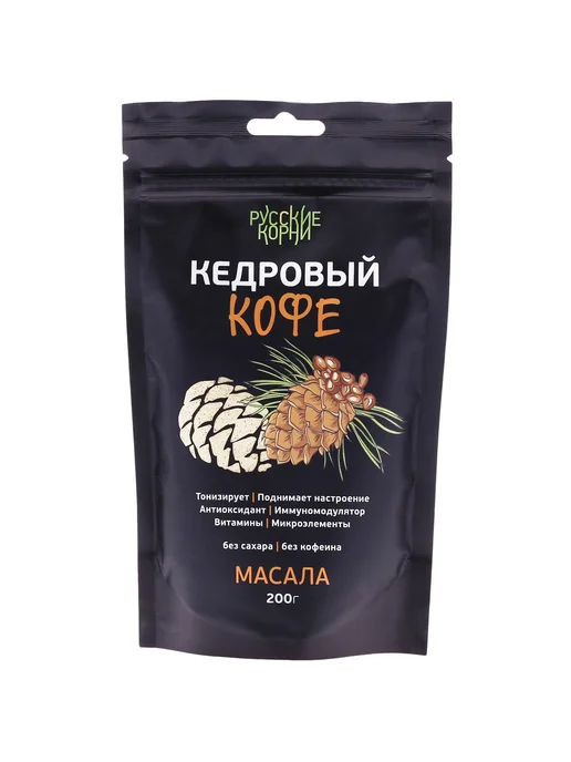 Русские корни Кедровый кофе без кофеина, растворимый, со специями, масала, со специями, фото 7