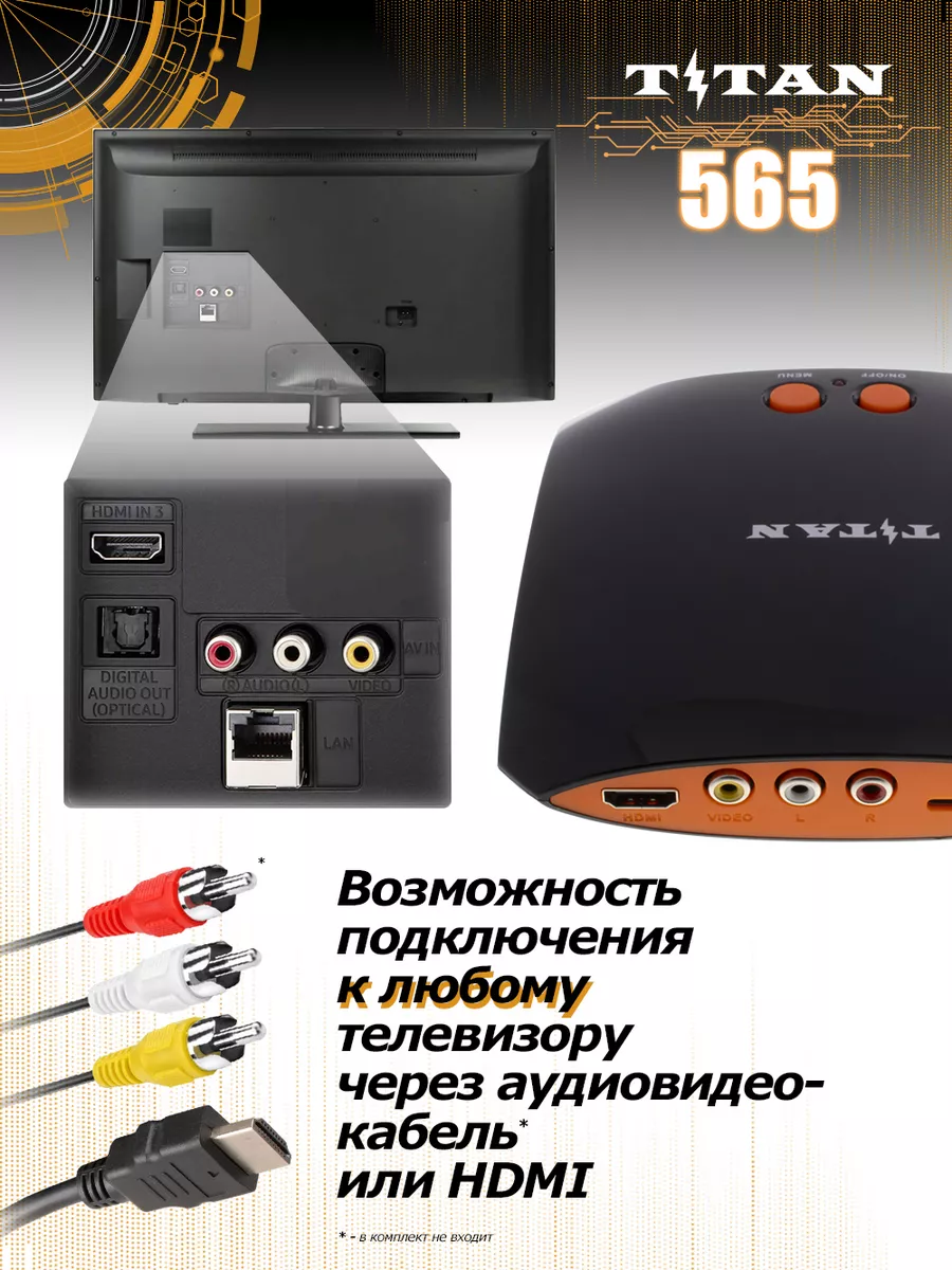 Игровая приставка для тв ретро 565 игр HDMI Ретро консоль TiTAN 47873587  купить в интернет-магазине Wildberries