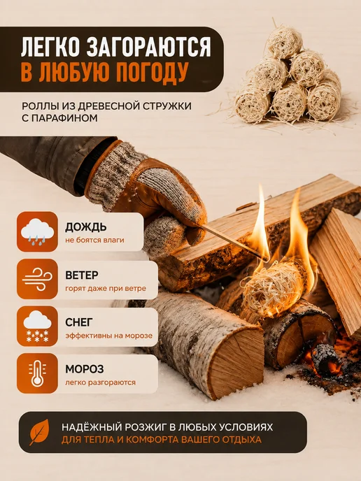 Image Роллы для розжига древесные для мангала печи камина, 1 кг, 1 кг, фото 8