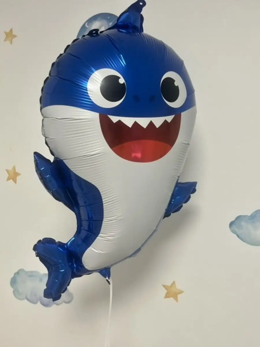 Воздушный шарик Акуленок папа акула, синий, baby shark Falali 47898078  купить за 170 ₽ в интернет-магазине Wildberries