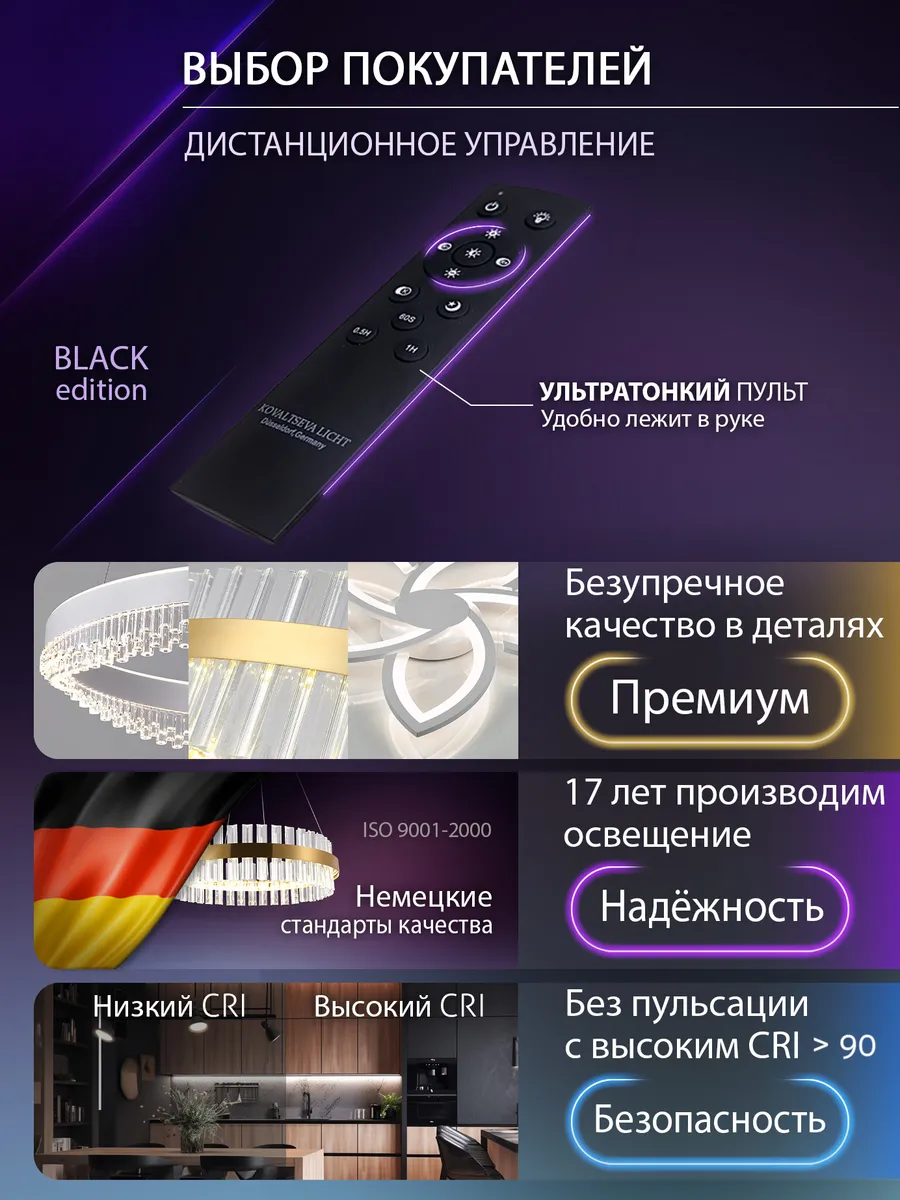 Светодиодная люстра LED 120W. Управление со смартфона пульта Natali  Kovaltseva 47899448 купить за 3 535 ₽ в интернет-магазине Wildberries