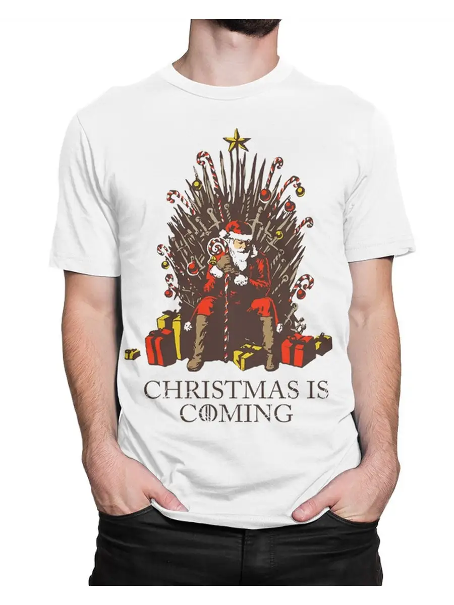 Новогодняя футболка Christmas Is Coming / Дед Мороз /Мужская Dream Shirts  47902760 купить в интернет-магазине Wildberries