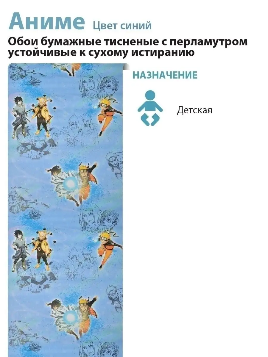 Белорусские бумажные обои аниме на стену 0,53х10,05м Белорусские обои  48017101 купить в интернет-магазине Wildberries