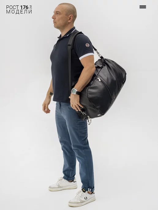 Unibag Сумка спортивная мужская экокожа трансформер, черный, фото 4