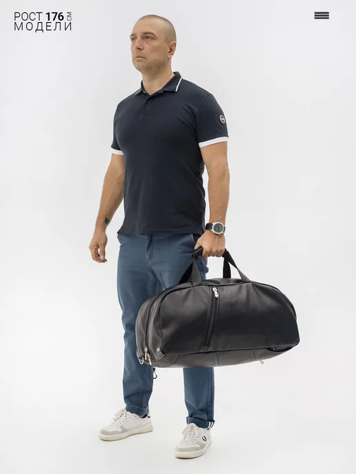 Unibag Сумка спортивная мужская экокожа трансформер, черный, фото 6