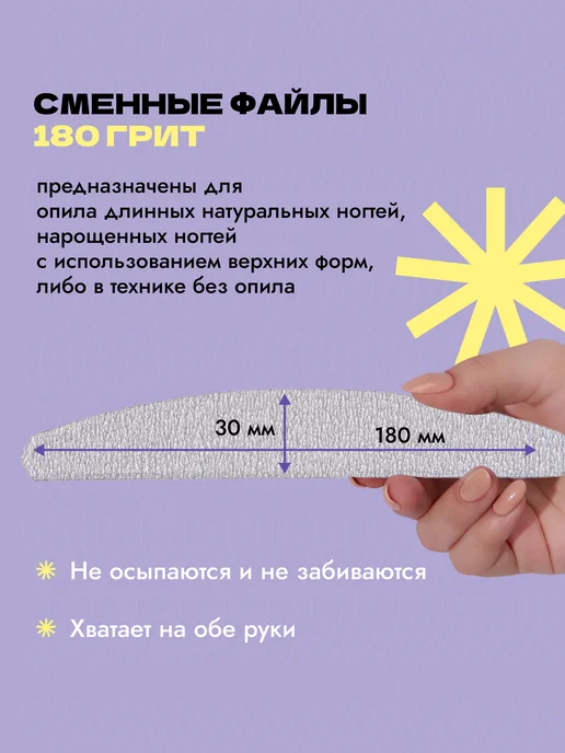 Algebra Beauty Сменные файлы для пилки 180 на вспененной подложке, вариант, фото 2