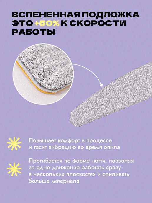 Algebra Beauty Сменные файлы для пилки 180 на вспененной подложке, вариант, фото 3