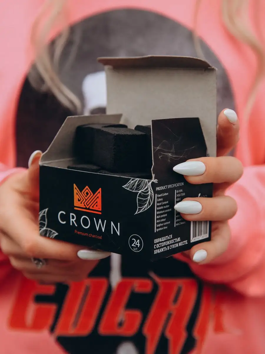 Уголь для кальяна кокосовый CROWN/Краун 0,25кг 24шт 22мм CROWN 48058359  купить в интернет-магазине Wildberries