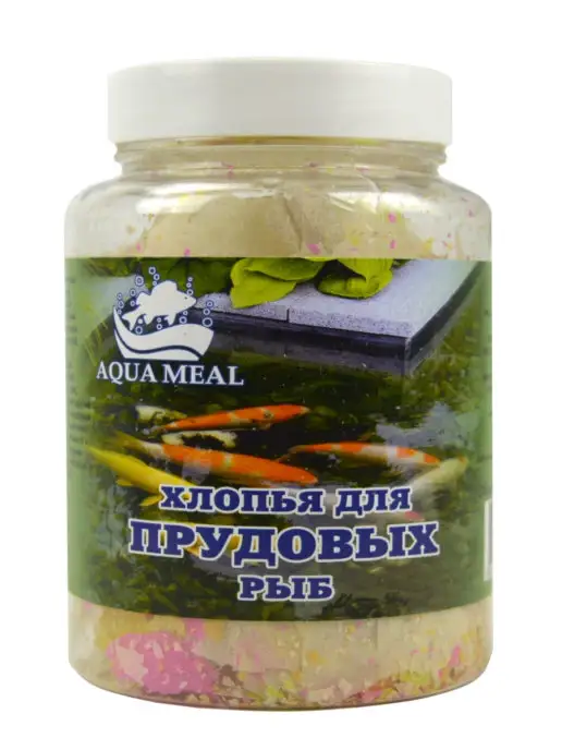 AquaMeal Корм для рыбок аквариумных прудовых хлопья сухой, вариант