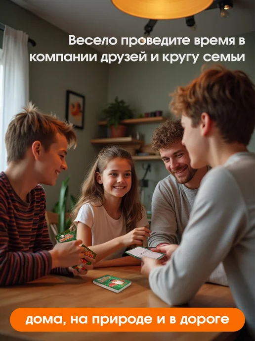 Рыжий кот. Настольная карточная игра для детей и компании Фанты, зеленый, фото 4