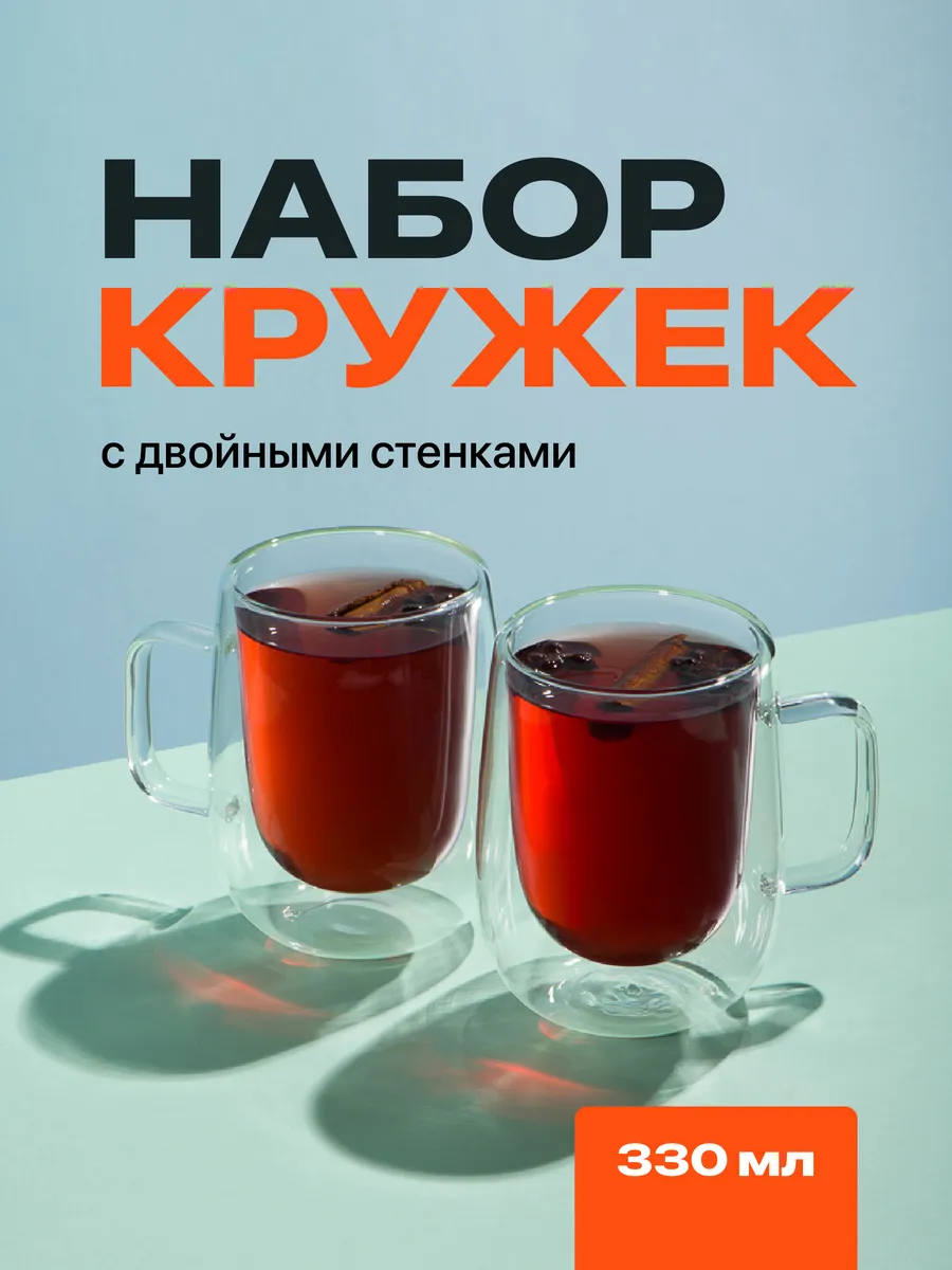 Прозрачная кружка с двойными стенками