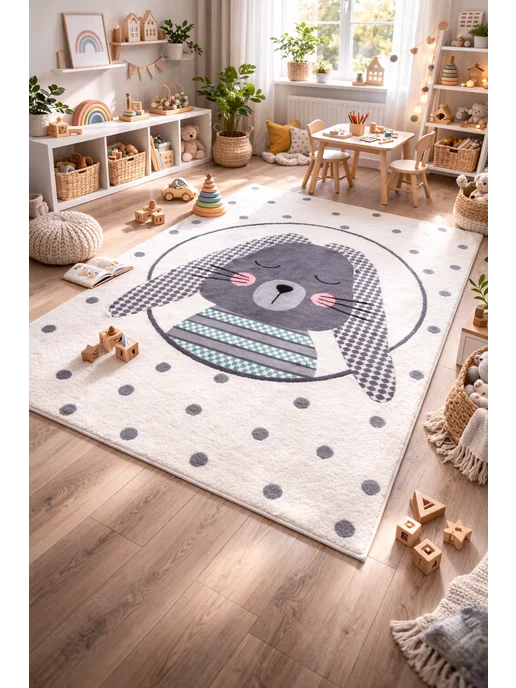 MaisaraHome Ковер в детскую. С мягким ворсом.100х160см, белый, фото 3