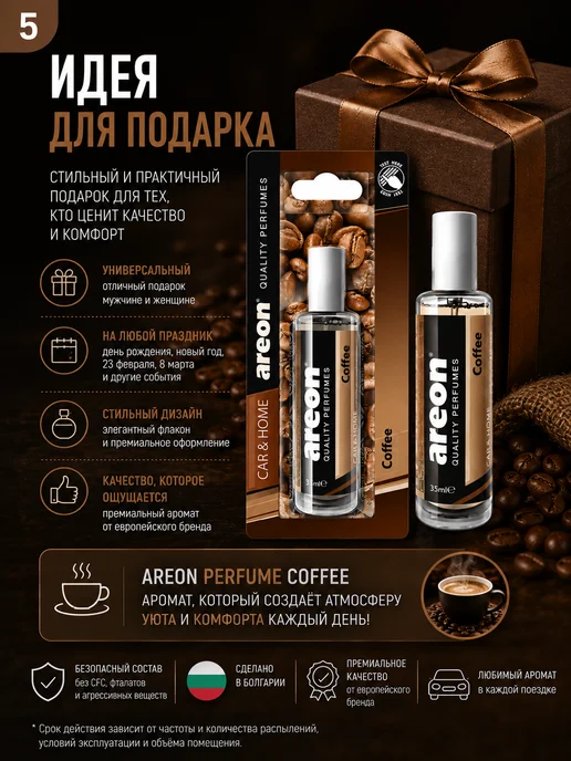 areon Ароматизатор-спрей для авто парфюмерный Кофе 35 мл, 35 мл, фото 5