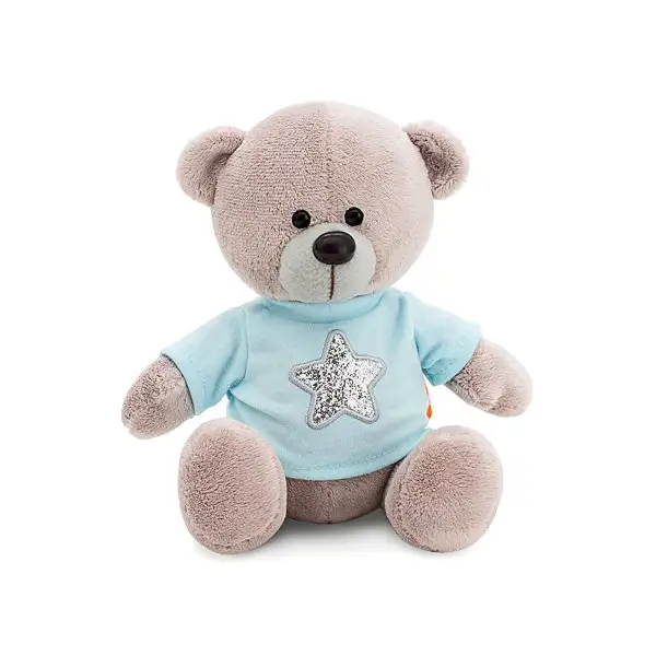 Мягкая игрушка "Медведь Топтыжка"со звездой/для ребенка/Плюшевый медведь/Серый/17 см
