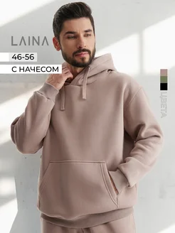 Худи теплое оверсайз с капюшоном начесом удлиненное LAINA 48347828 купить за 1 538 ₽ в интернет-магазине Wildberries