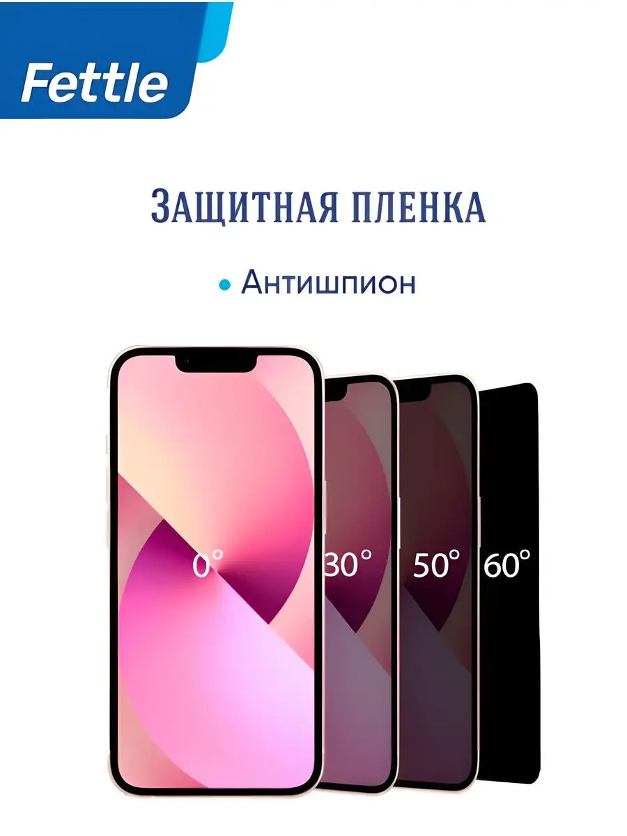 Защитная пленка Антишпион для iPhone 13 Pro Max Fettle 48382289 купить за  175 ₽ в интернет-магазине Wildberries