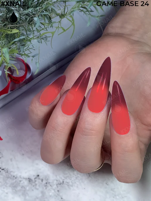 XNAIL PROFESSIONAL База для ногтей цветная для гель лака самовыравнивающаяся, красный, фото 5