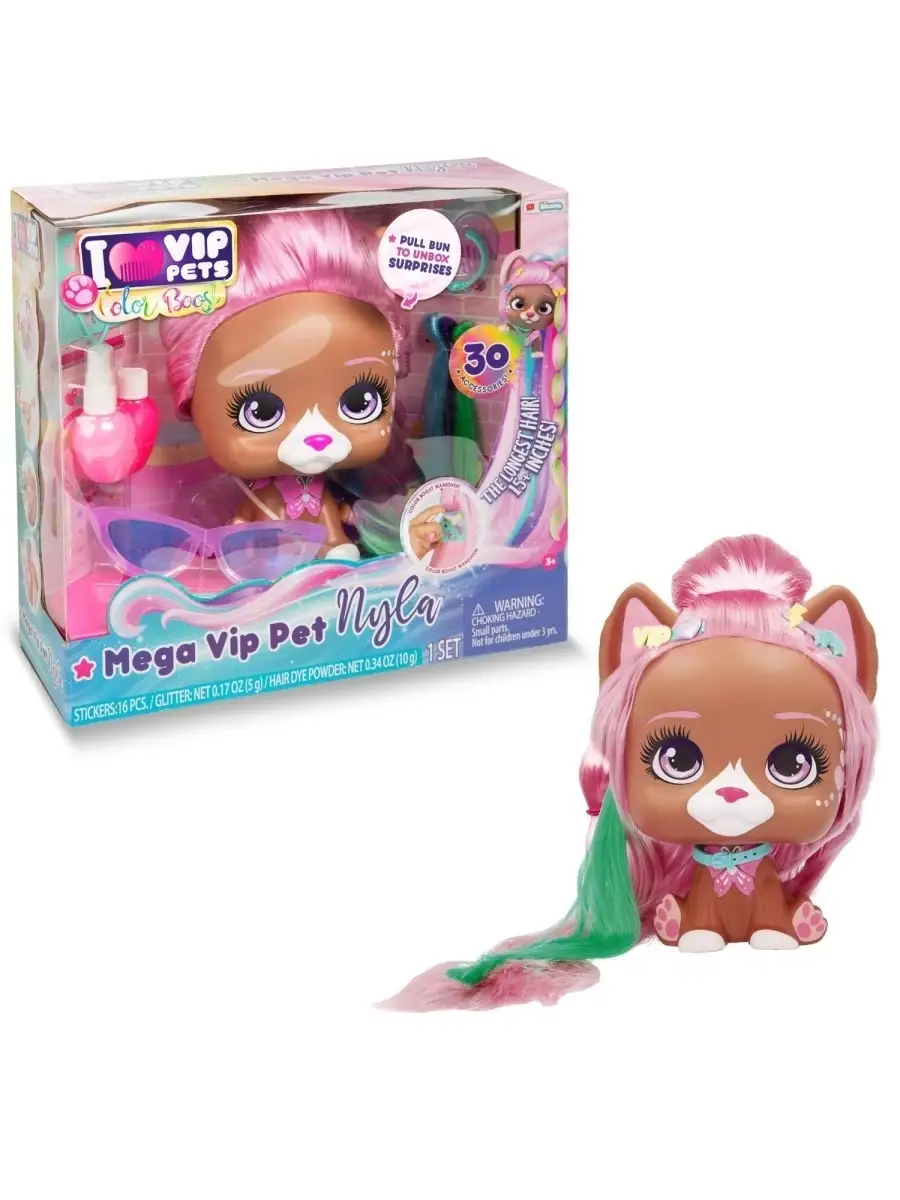 IMC toys Игровой набор для создания причесок Mega VIP Pets Нила (длина  волос 40 см) IMC toys 48427646 купить в интернет-магазине Wildberries