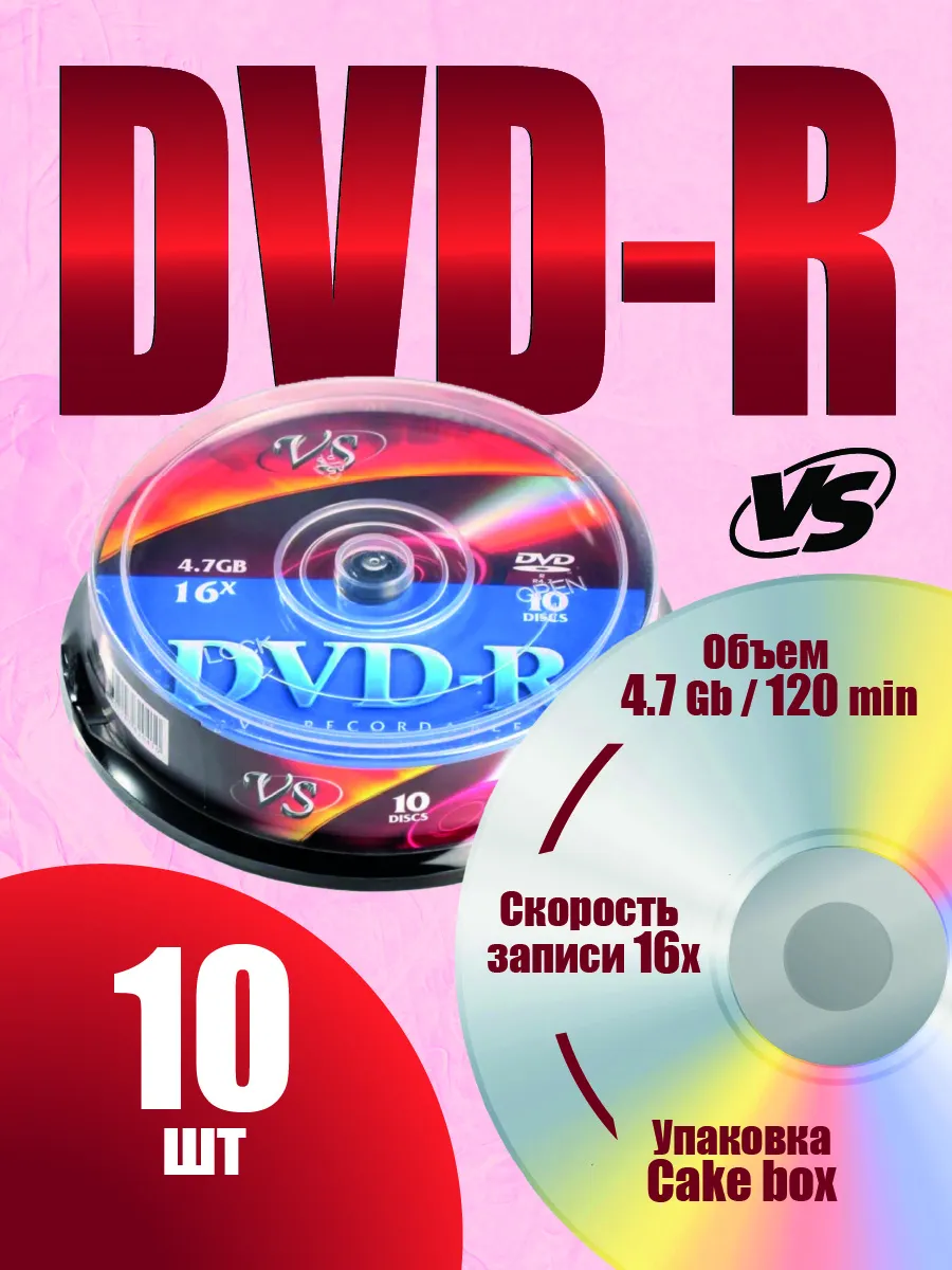 Диски для записи КТ, МРТ, рентгена. DVD-R 10 шт Cake Box