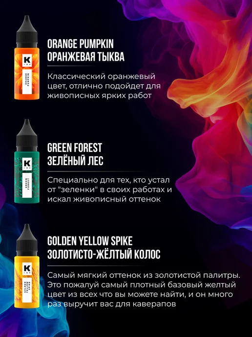 Краска tattoo ink Краска для тату Сет "Летний " 12 штук. по 15 мл, 15 мл, фото 2