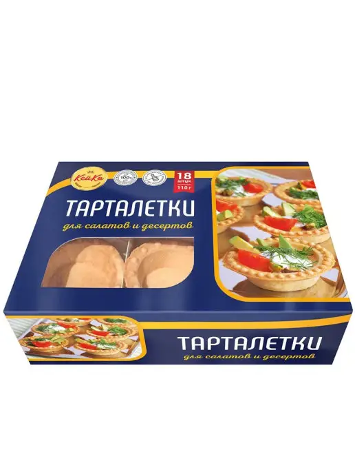 Кей Ко Тарталетки для Салатов и Десертов, 110 г. 18 шт, 110 г, 18 шт