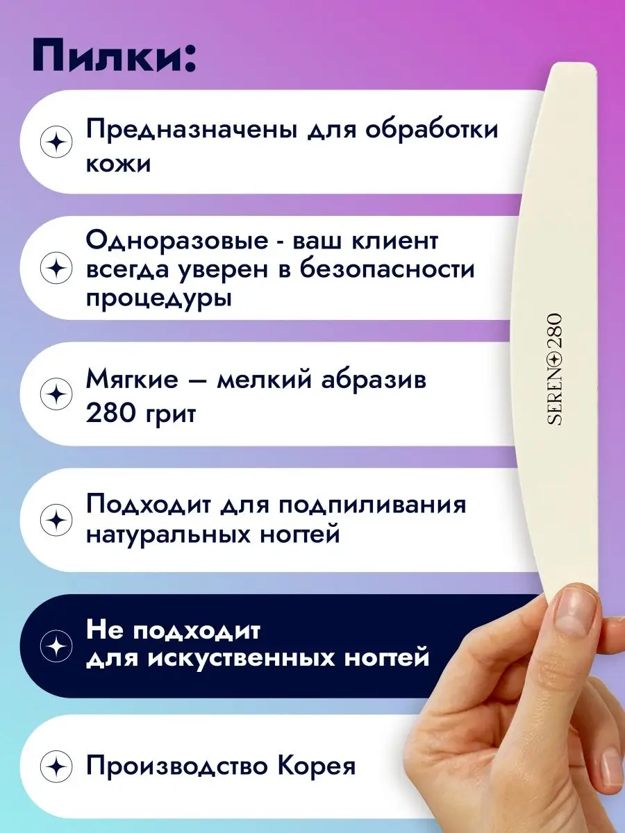 Набор для пилочного маникюра (20/20/4) SERENO 48500867 купить в  интернет-магазине Wildberries