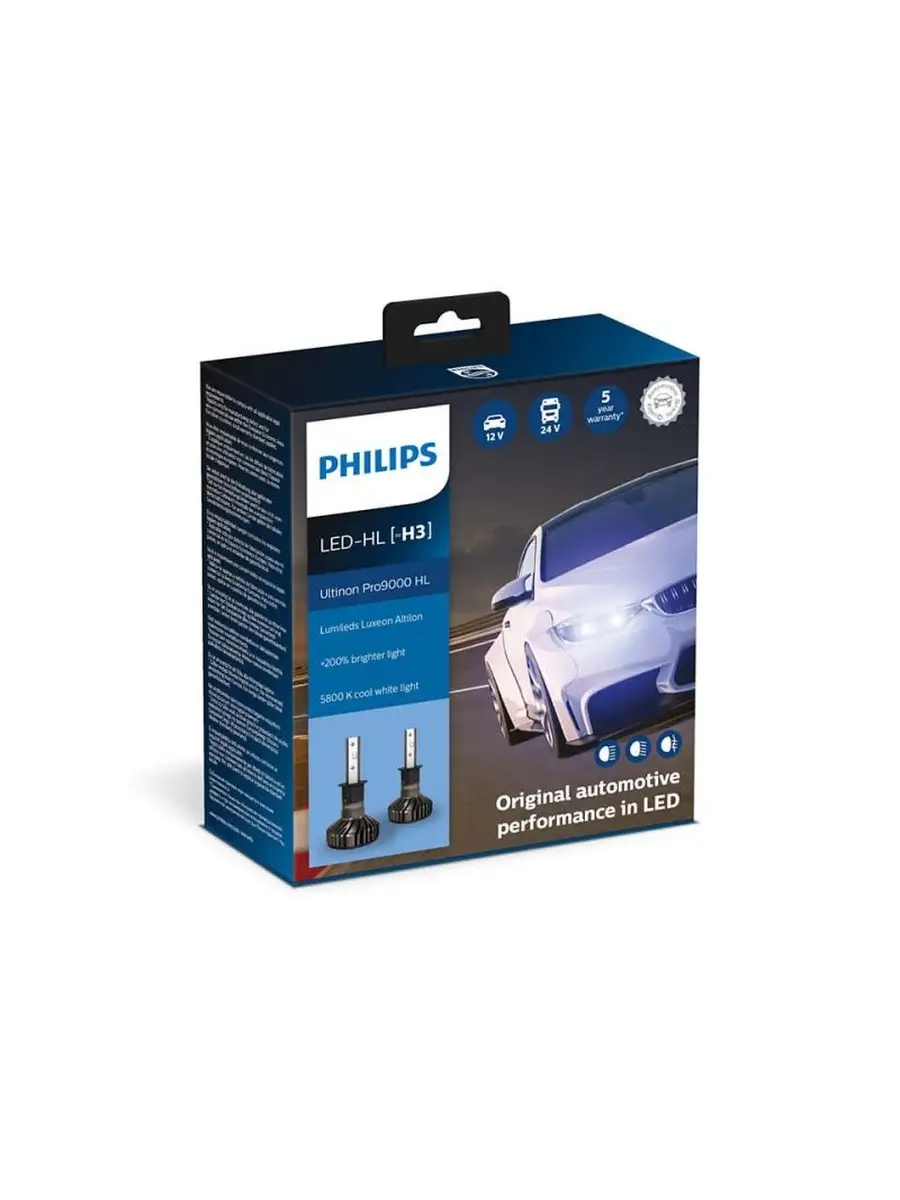 Автомобильные светодиодные лампы H7 Phillips LED 6500K minimani 38326286  купить за 7 042 ₽ в интернет-магазине Wildberries