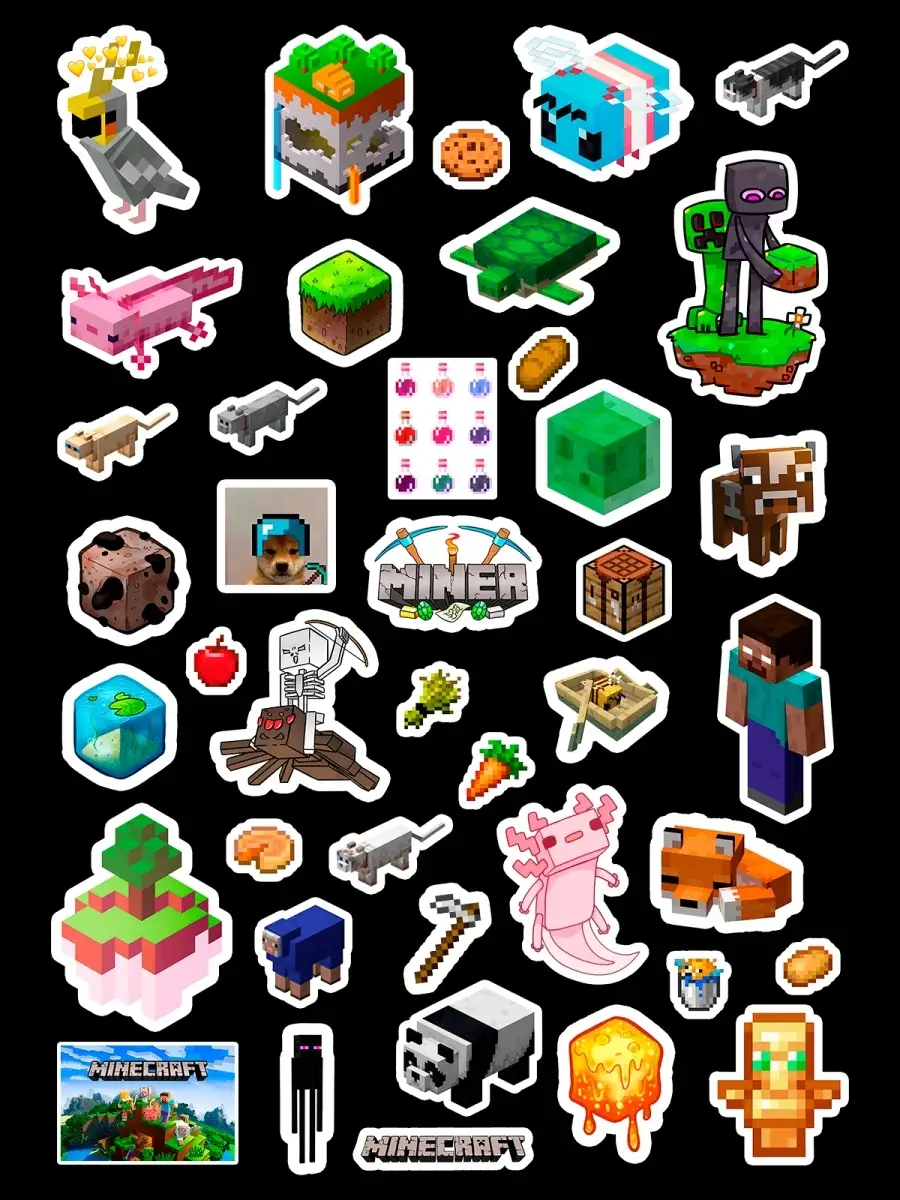 Brawl Stars / Minecraft / Roblox / Наклейки / Стикеры / Стикерпак Sticker  Universe 48591517 купить за 219 ₽ в интернет-магазине Wildberries