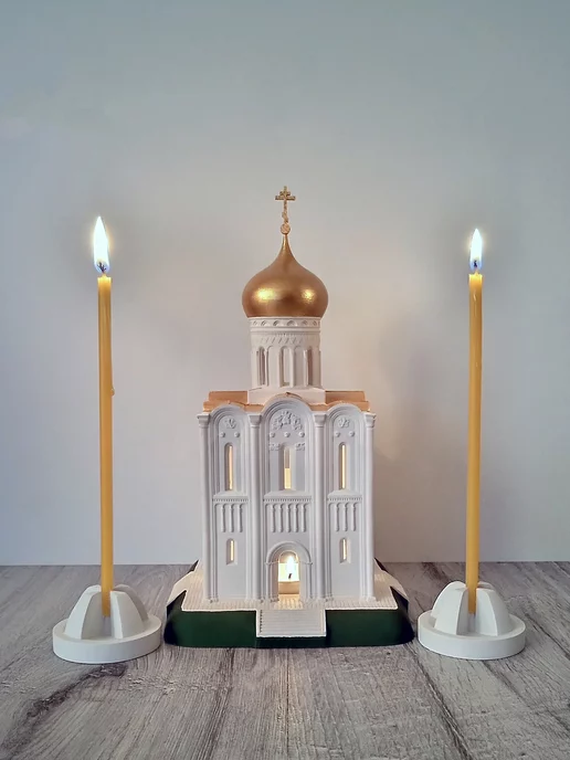 ZHILIN Подсвечник церковный Покрова на Нерли золотистый, золотой