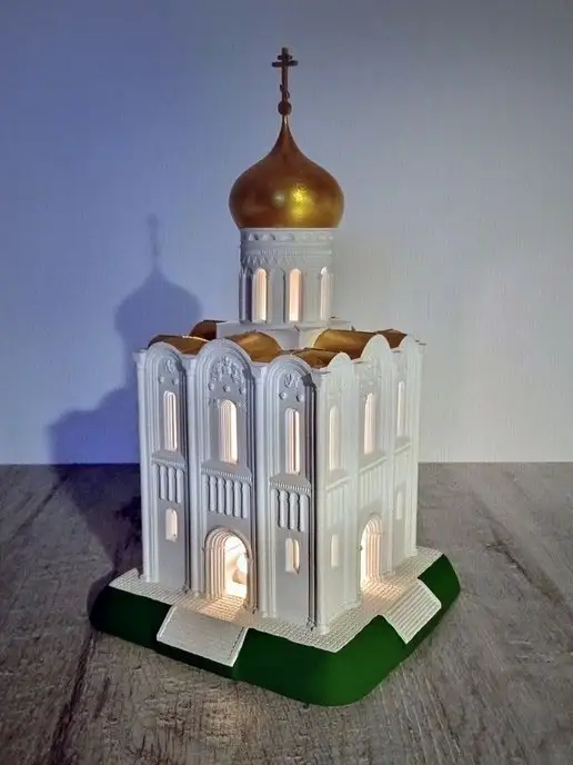 ZHILIN Подсвечник церковный Покрова на Нерли золотистый, золотой, фото 5