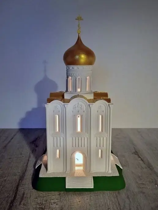 ZHILIN Подсвечник церковный Покрова на Нерли золотистый, золотой, фото 6