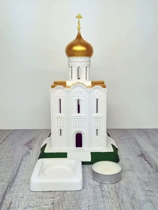 ZHILIN Подсвечник церковный Покрова на Нерли золотистый, золотой, фото 7