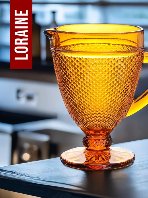 Кувшин для воды стеклянный 1 л цветной - фото 14