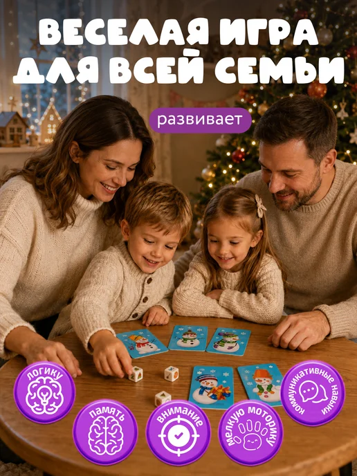 ДЕСЯТОЕ КОРОЛЕВСТВО Настольная игра для детей на реакцию Снеговички, голубой, фото 5