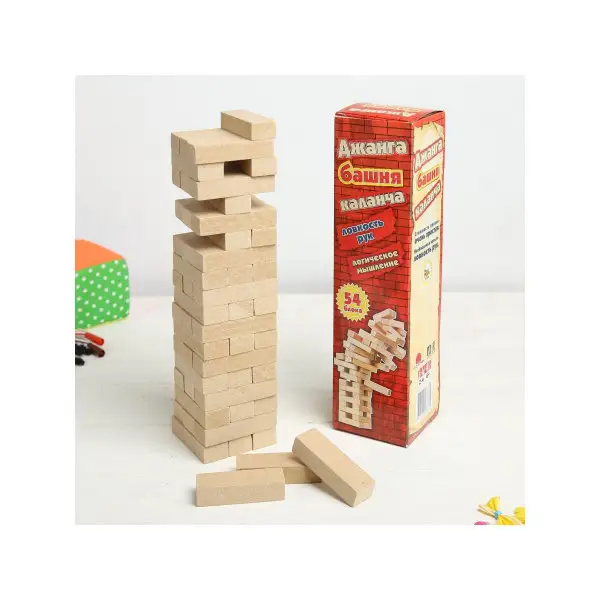 Настольная игра/"Каланча" большая/Падающая башня/Семейная