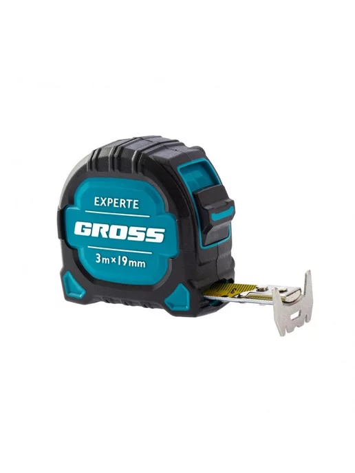 GROSS Рулетка, 3 м x 19 мм, двухкомпонентный корпус, 32574, 3 м