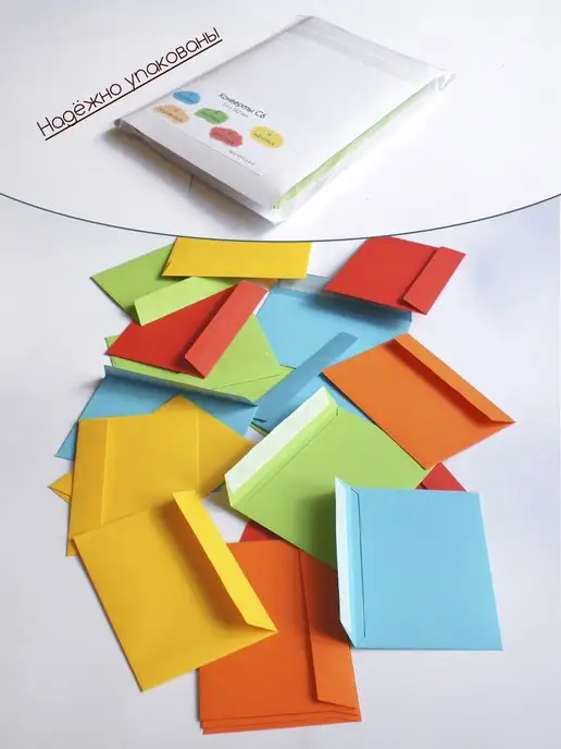 Pack36 Набор цветных конвертов С6 Конверты из цветной бумаги A6, голубой, фото 4