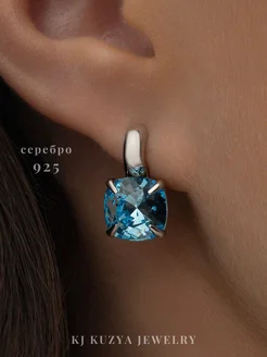 Серьги серебро 925 с камнями Swarovski KJ Kuzya jewelry 48721792 купить за 2 717 ₽ в интернет-магазине Wildberries