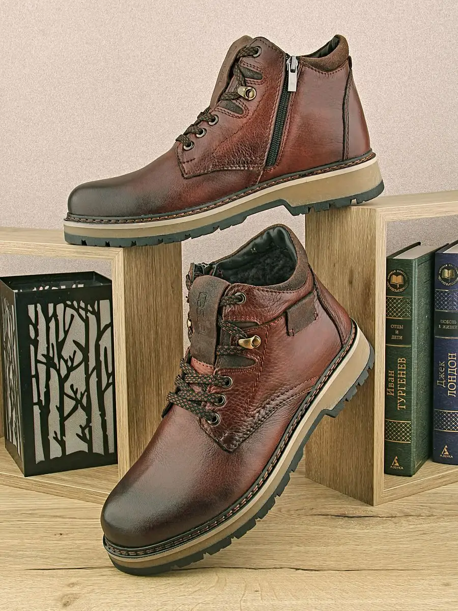 Ботинки кожаные зимние STILUS 48750204 купить за 2 652 ₽ в  интернет-магазине Wildberries