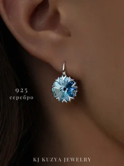 Серьги из серебра 925 с камнями Swarovski KJ Kuzya jewelry 48826404 купить за 2 912 ₽ в интернет-магазине Wildberries