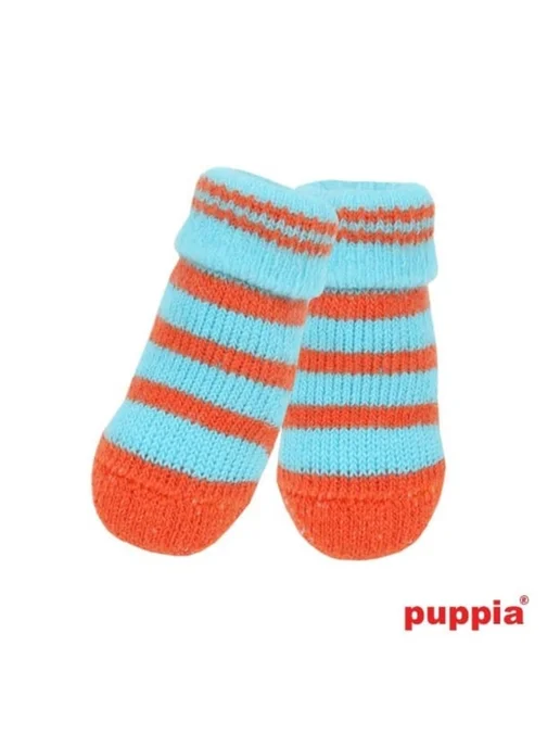 PUPPIA Носки для собак "Nitty-Gritty", синие с зелеными полосками, голубой, фото 2