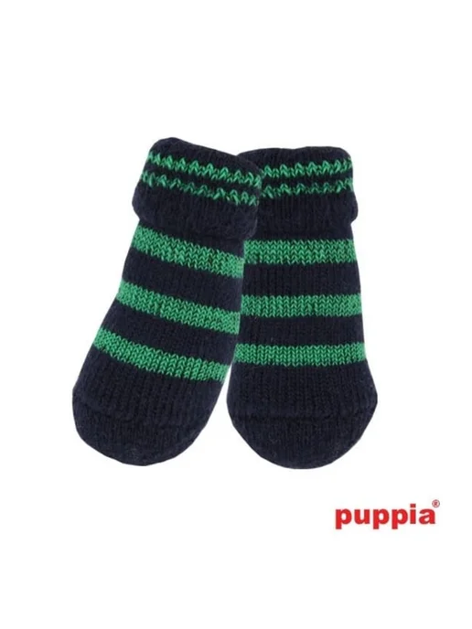 PUPPIA Носки для собак "Nitty-Gritty", синие с зелеными полосками, синий, фото 2