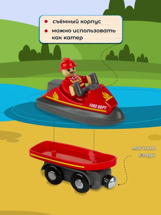 Playtive Машинки детские поезда для деревянной железной дороги, серый, фото 2